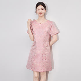 「高货wl」全新升级【铂金会员330/天猫439/差价109】(02007)洛诗琳国风金丝提花A字裙2025夏季气质修身显瘦连衣裙