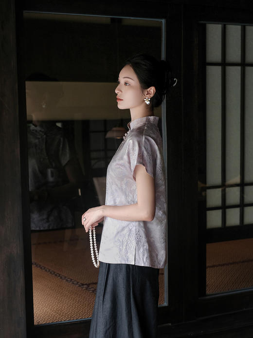 盛唐牡丹| 敦煌飞天兔异色罗上衣 商品图8