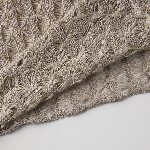 ROMI STUDIO“慵懒假日”100%亚麻挂脖U领镂空针织背心 RWCRST3840 商品图4