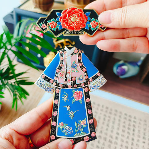 【清代格格服饰套装】旗头格格服金属冰箱贴宫廷 收藏品可配相框 商品图2