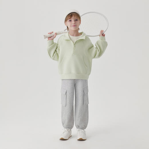 马克珍妮女童半拉链宽松立领运动卫衣儿童上衣2025秋装新款551609 商品图3