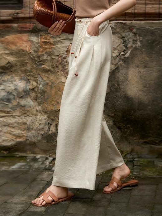 【下单配赠模特同款编织腰带】姹弥Charming·亚麻混纺直筒阔腿裤 |「会呼吸」的亚麻混纺，把“晚风”穿在身上~ 商品图2