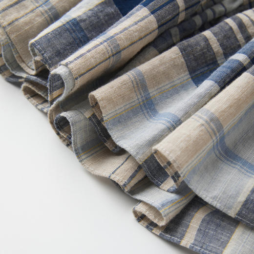 ROMI STUDIO“松弛优雅”复古格纹棉质薄纱高腰A字半身裙RWCSXL4391【发货时间：25-30天】 商品图4