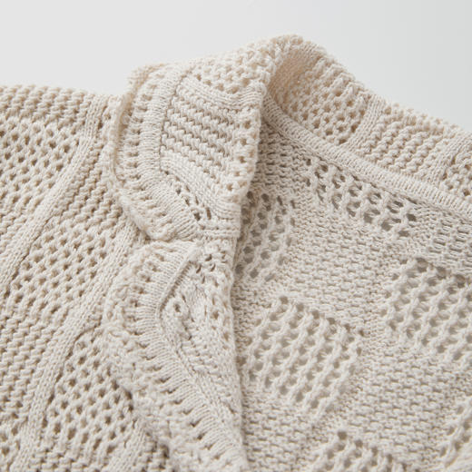 ROMI STUDIO“法式复古”手工钩织镂空棉质短款针织开衫 RWCRSZ3490 商品图2