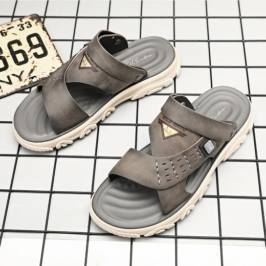 圣得西男鞋2024年夏季新款男士中青年户外沙滩休闲防滑凉拖鞋潮 商品图1