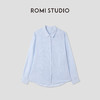 ROMI STUDIO“夏日清新”100%色织亚麻浅蓝条纹翻领衬衫 RWCSSA4491【发货时间：25-30天】 商品缩略图0