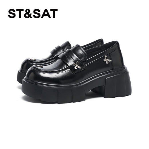 星期六时髦蝴蝶扣饰厚底乐福鞋SSD3111493 商品图6