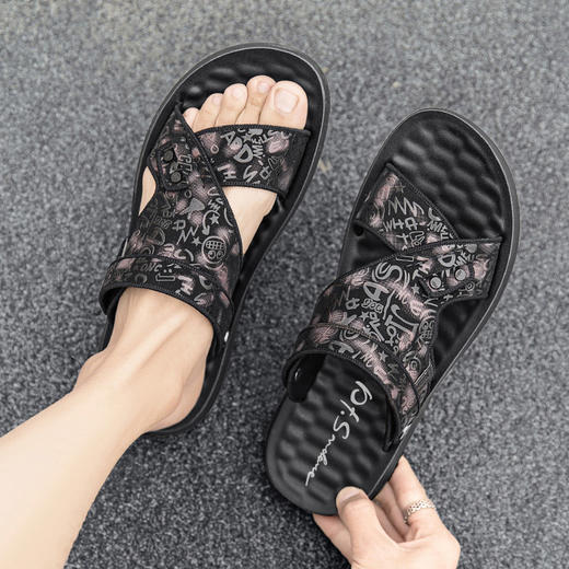 圣得西男鞋2024年夏季新款男士中青年户外软底防滑沙滩凉拖鞋潮 商品图3