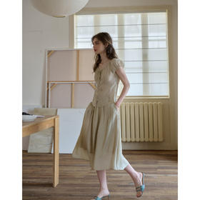 （小眠专属）SimpleRetro天丝复古V领植物系刺绣套装裙