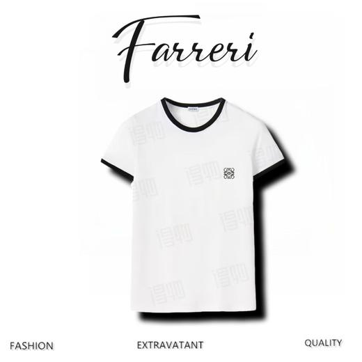 ♥罗家♥2025新品上架      圆领撞色刺绣𝑇𝑒𝑒 商品图0