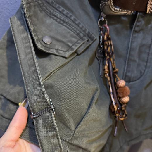 ZC纽扣腰斜口袋牛仔工装短裤50618 夏季 012172033053 商品图2