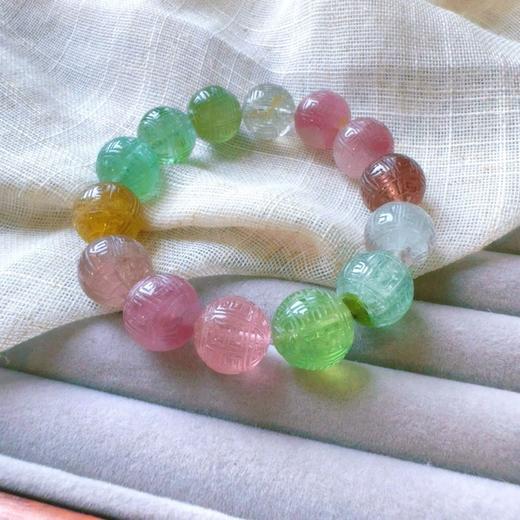 14mm-15mm单圈雕刻碧玺手串 商品图0