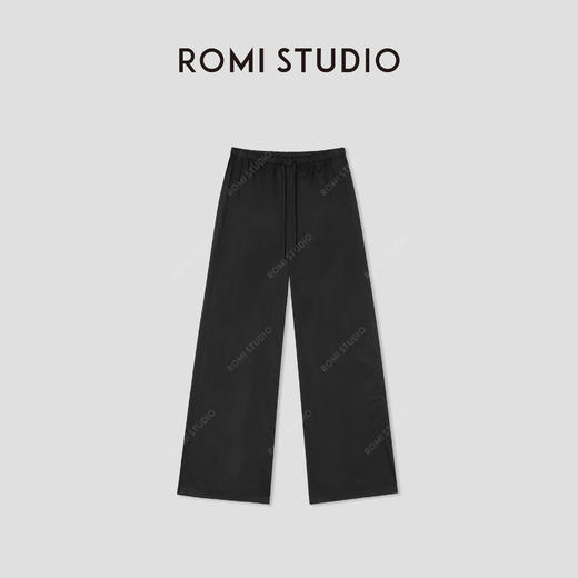ROMI STUDIO“简约随性”舒适纯棉哑光雾感松紧腰休闲裤RW24WXH1398（现货） 商品图0