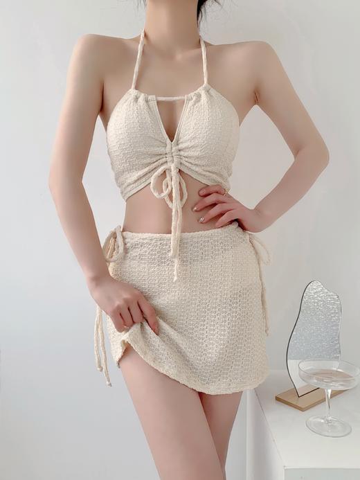 三件套泳衣女比基尼泳装性感网红风高级感显瘦胸垫ins风泡温泉125005 商品图8