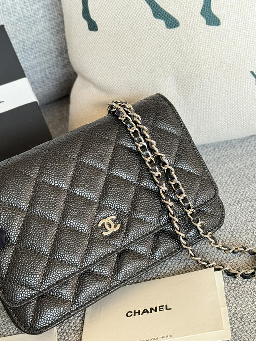 香奈儿woc链条包🉐️牛皮-黑色银扣（粗球纹） 商品图1