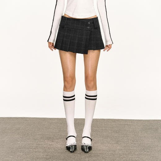 Ariseism美式复古格子半身裙女2025新款春季修身包臀低腰短裙子 商品图2