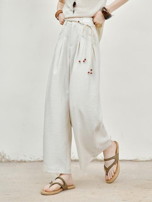 【下单配赠模特同款编织腰带】姹弥Charming·亚麻混纺直筒阔腿裤 |「会呼吸」的亚麻混纺，把“晚风”穿在身上~ 商品图7