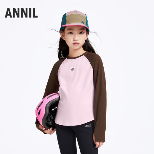 女童圆领长袖针织衫秋季新款安奈儿童装EG531610 商品图0