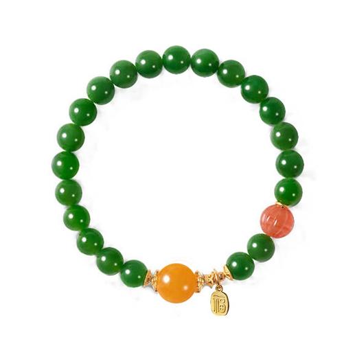 小福牌蜜蜡转运珠碧玉手串8mm 商品图3