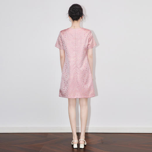 「高货wl」全新升级【铂金会员330/天猫439/差价109】(02007)洛诗琳国风金丝提花A字裙2025夏季气质修身显瘦连衣裙 商品图2