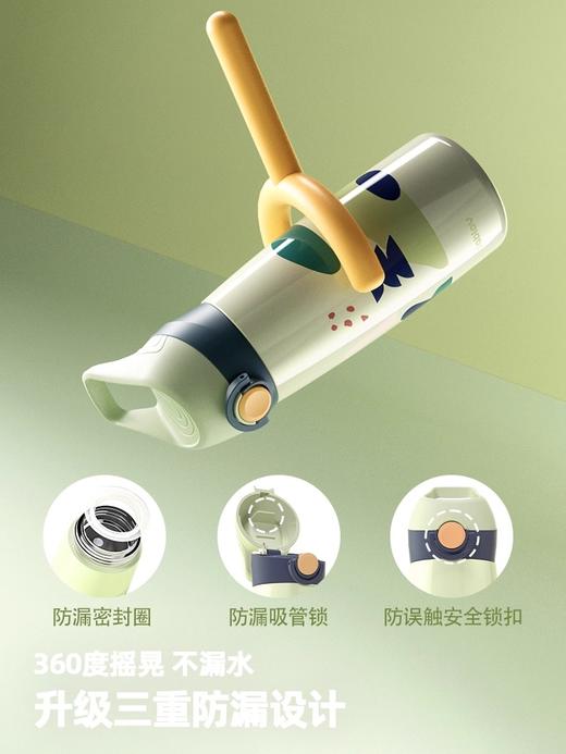 bablov儿童保温杯女孩316食品级便携杯子男孩吸管上学专用水杯 商品图3