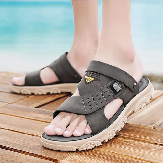 圣得西男鞋2024年夏季新款男士中青年户外沙滩休闲防滑凉拖鞋潮 商品图3