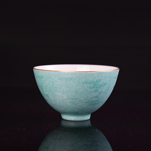 湖水绿扒花云鹤西施杯 商品图2