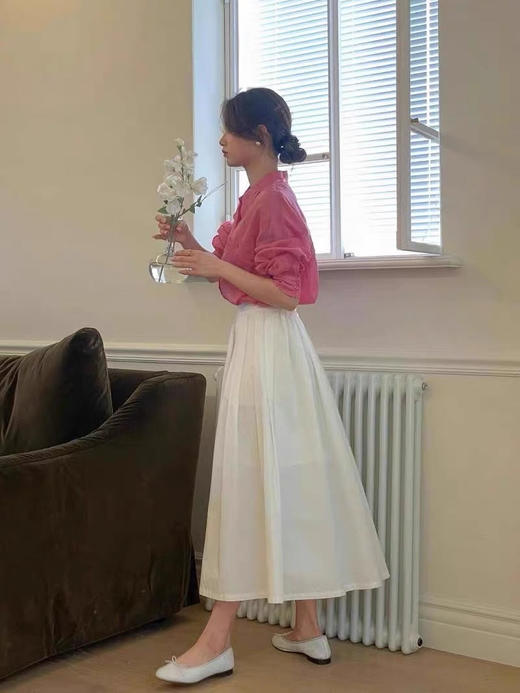 特调梅粉色苎麻定染显白轻薄衬衫防晒衫 商品图8