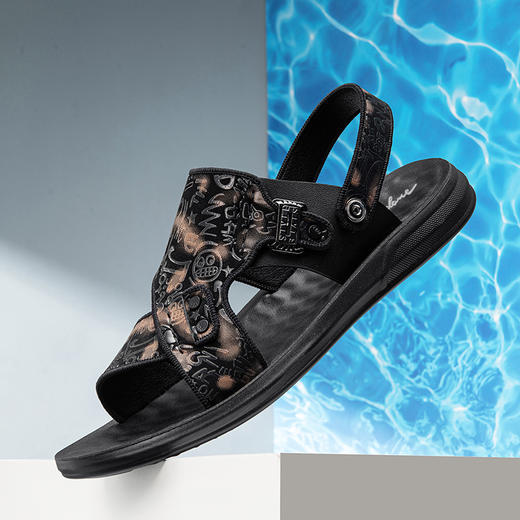 圣得西男鞋2024年夏季新款男士中青年户外软底防滑沙滩凉拖鞋潮 商品图2