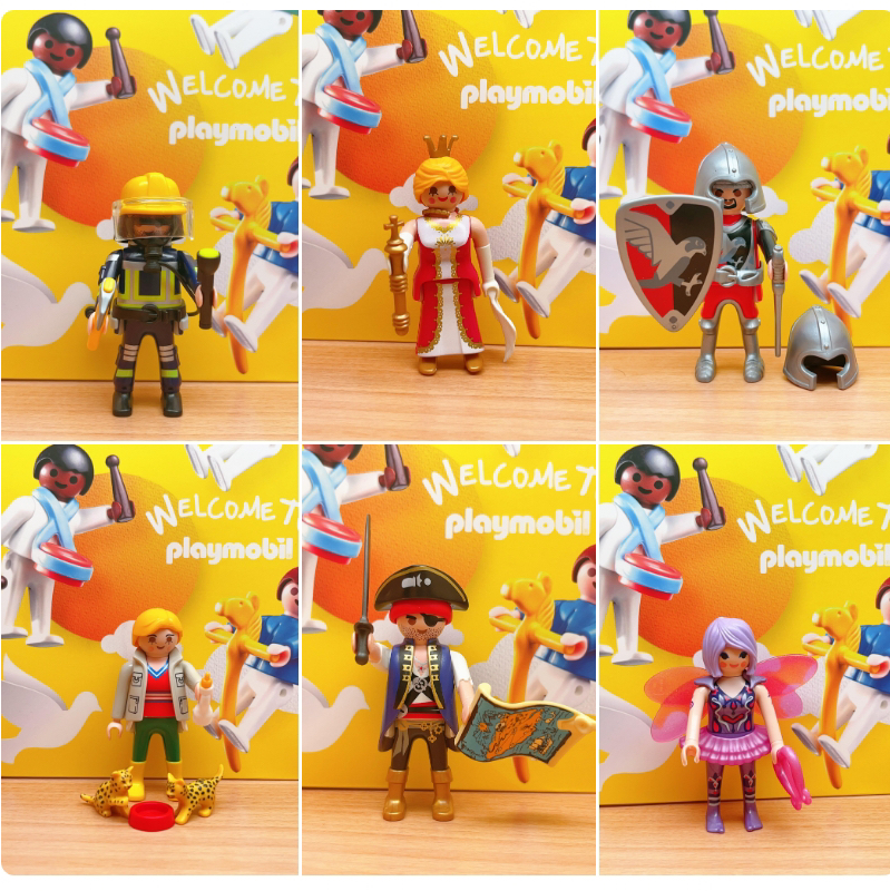 摩比人偶7个一套 黄色礼盒装