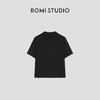 ROMI STUDIO“简约舒适”黑色弹力修身半开领短袖上衣 RW24AST0999 商品缩略图1