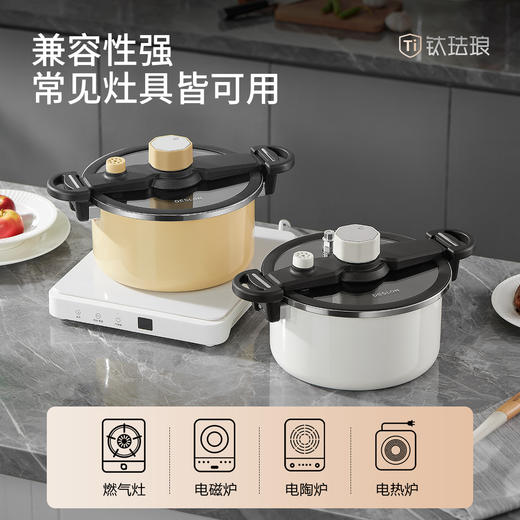 德世朗6L钛珐琅微压营养快炖锅 | 一锅＝高压锅+汤锅+电饭煲，焖、煲、炖、煮样样行 商品图6