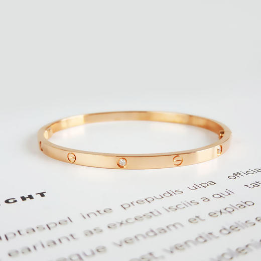 【95新】Cartier卡地亚LOVE系列B604761718K玫瑰金窄版六钻LOVE手镯17号中性款现售价：30000！020725NJS01 商品图4