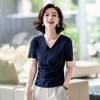 西子/【全能T】桑蚕丝V领百搭收腰显瘦极简T恤上衣/TXCY001 商品缩略图1