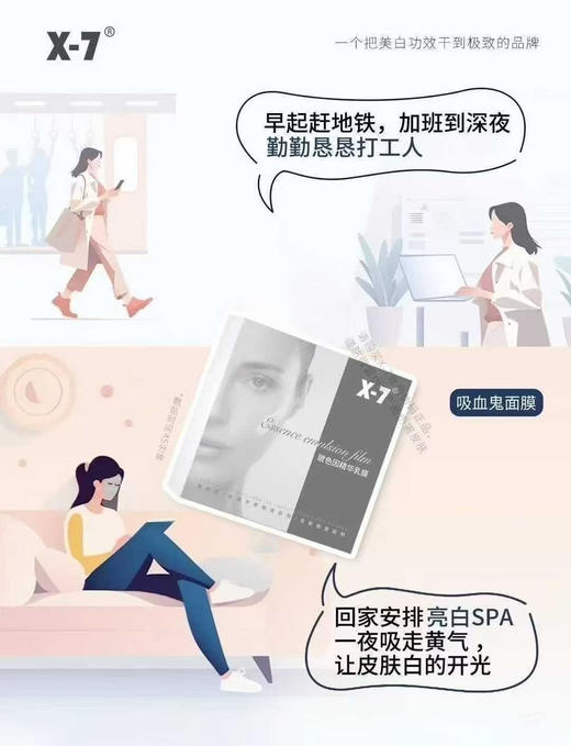 X-7玻色因精华乳膜5片装/盒 吸血鬼面膜女巫胶原提拉10%玻色因增加皮肤弹性紧致抗老 商品图5