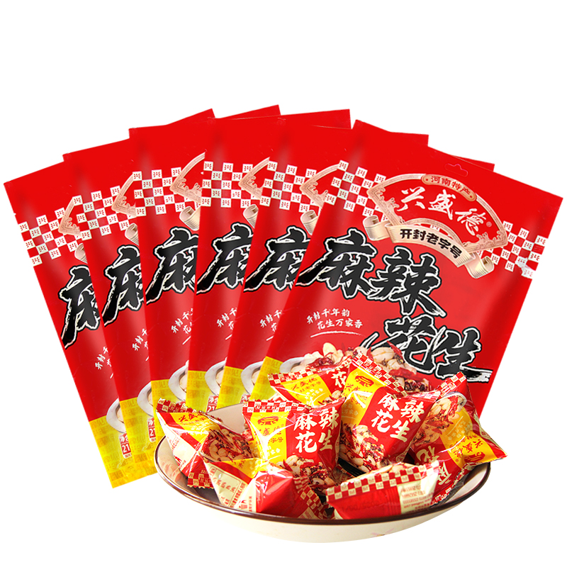 兴盛德手抓包袋装麻辣藤椒花生210g*6袋开封特产礼物下酒菜零食