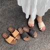 【预售3-7天内发货】【时髦百搭，遮肉显脚小】【轻盈优雅】夏季新款女意大利凯撒KAISER软底软面慵懒假日真皮H拖鞋鞋褶皱亚麻套趾拖鞋100% 商品缩略图7