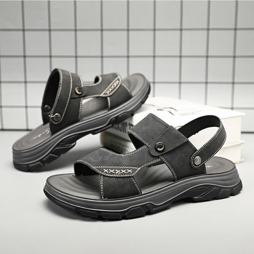 圣得西男鞋2024年夏季新款男士中青年户外百搭舒适防滑沙滩凉拖鞋 商品图1