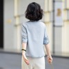 西子/氧气少女亚麻兰精天丝V领立体裁剪H型绣花T恤/SYBH1724 商品缩略图2
