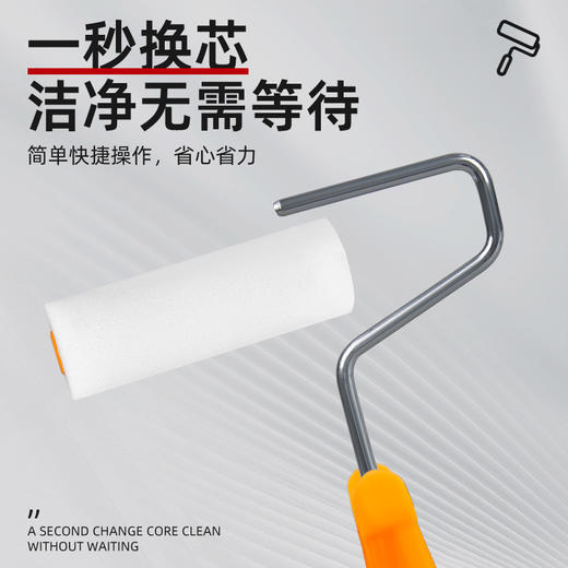 海绵滚筒刷高密度涂刷工具乳胶漆油漆涂料绘画艺术刷墙小拇指4寸 商品图1