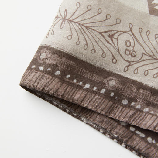 ROMI STUDIO 天然苎麻海岛风砂洗做旧复古印花方巾 RWCRPJ3201【发货时间：25-30天】 商品图4