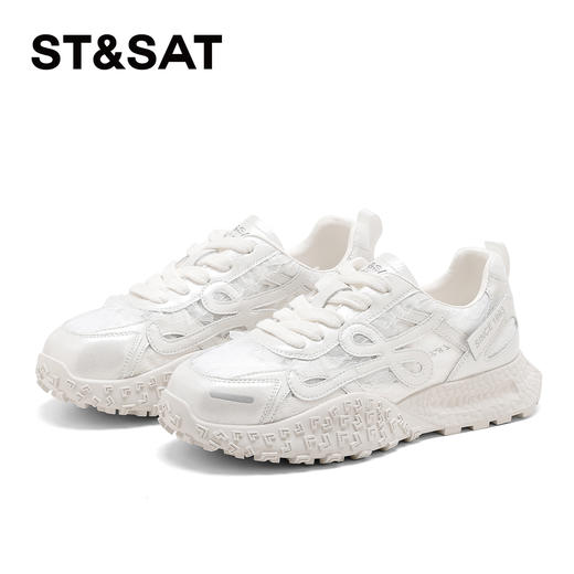 星期六时尚拼接蕾丝网面厚底阿甘鞋SSD2112W7K 商品图11