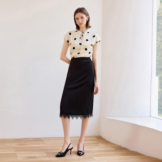 IWY/洋气减龄波点衬衫新款时尚短袖高级感新中式水滴领气质上衣  B557+S2303 商品图4