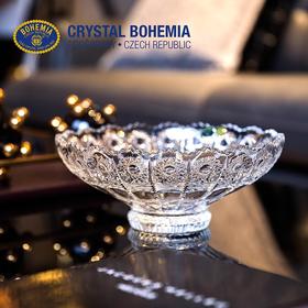 BOHEMIA捷克进口水晶玻璃果盘 家用水果盘果盆客厅创意个性干果盘波西米亚500PK小果碟18cm手刻果斗30.5cm
