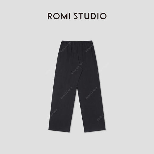 ROMI STUDIO“质感亚麻”100%亚麻褶皱松紧腰阔腿休闲裤 RWCSXM1915 商品图1