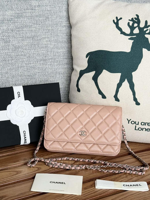 香奈儿woc链条包🉐️羊皮-粉色银扣 商品图1