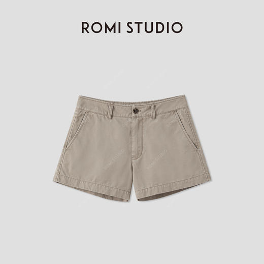 ROMI STUDIO“美式复古”舒适纯棉做旧洗水斜纹休闲短裤 RWCSXY2692【发货时间：25-30天】 商品图1