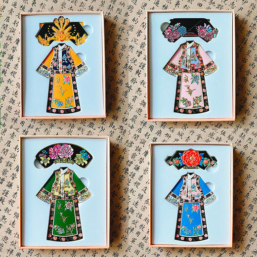 【清代格格服饰套装】旗头格格服金属冰箱贴宫廷 收藏品可配相框 商品图0