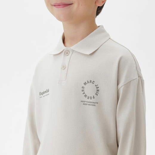 马克珍妮男童山系户外纯棉polo衫 儿童长袖T恤2025秋装新品551133 商品图3