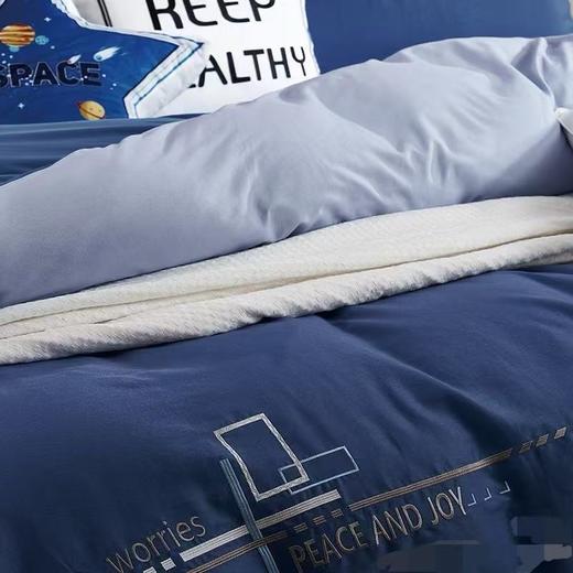 10 楼富安娜   床单 三  件套 - 逐梦前行 /小号 /蓝（152*210cm）   吊牌价1380元   活动价499元 商品图1